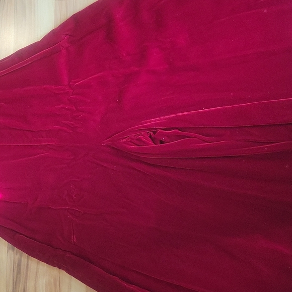 Vintage 70s Raspberry Velvet Romper Loungewear S - Picture 9 of 16